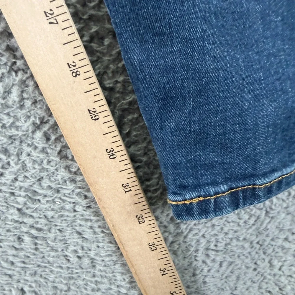 Levi's 502 Jeans Mens 44x34 Blue Cotton Denim Tapered Leg Faded Workwear Stretch